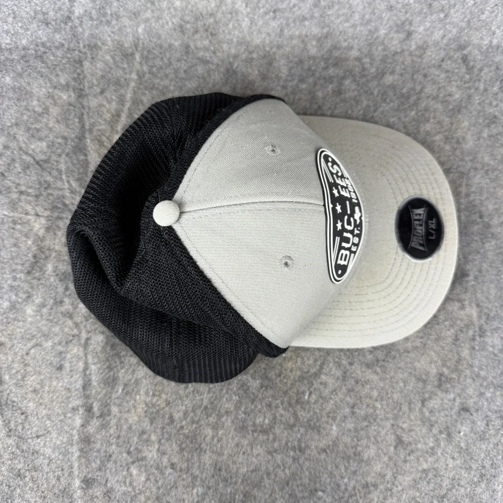 Buc-ees Est 1982 Texas Trucker Hat Proflex Gray Black Mesh Cap L/XL